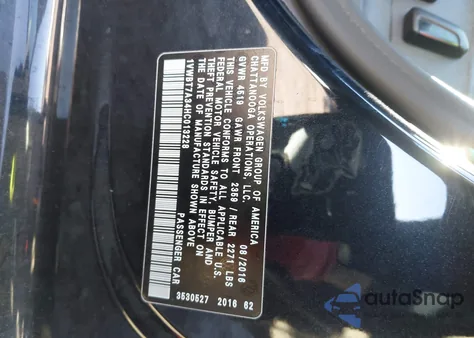 2017 Volkswagen Passat 1.8T Se z USA, uszkodzony, nr VIN 1VWBT7A34HC013228